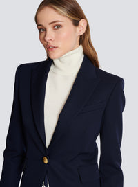 Veste 1 bouton en laine - Marine