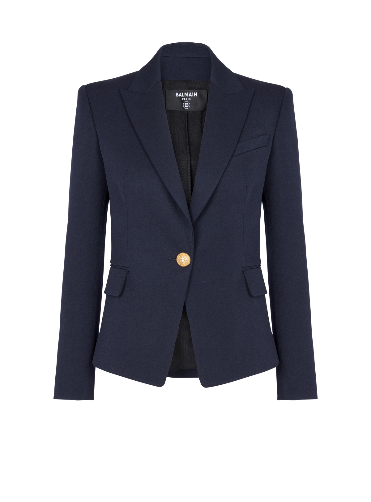 Veste 1 bouton en laine - Marine