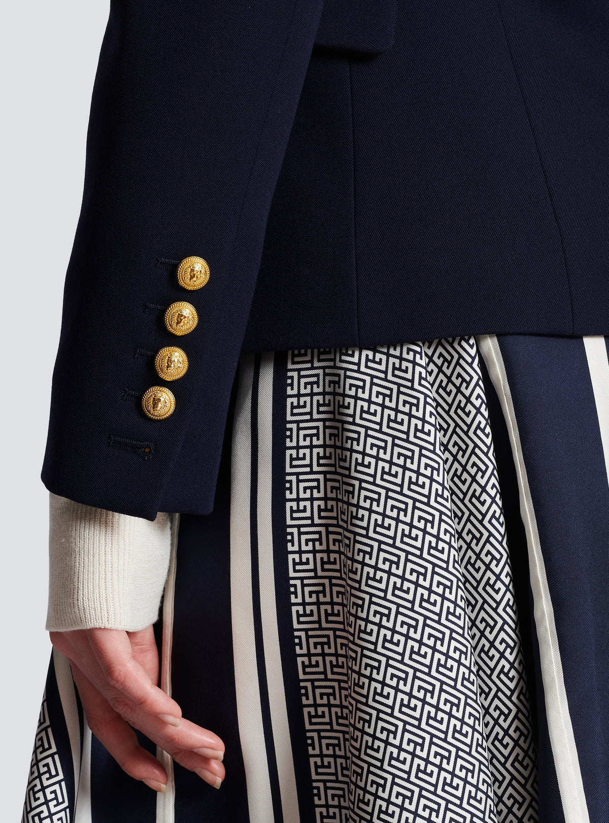 Veste 1 bouton en laine - Marine