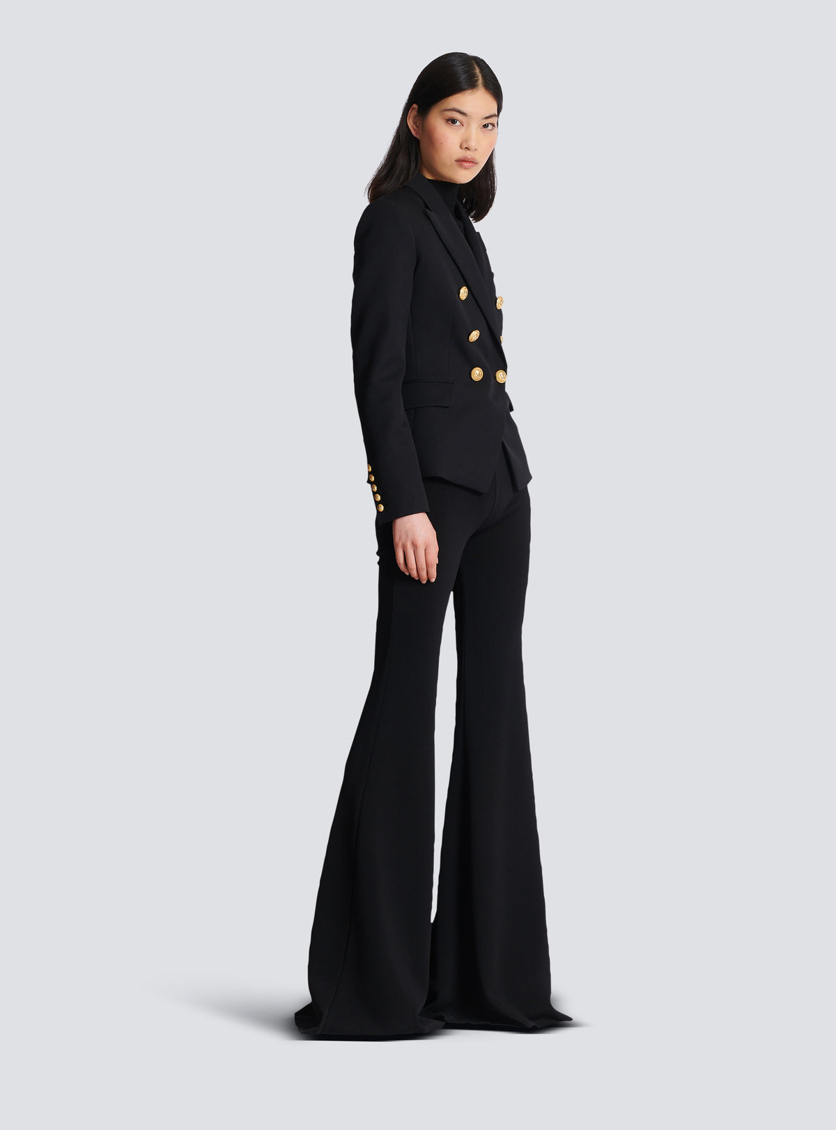 Veste 6 boutons en grain de poudre - Noir
