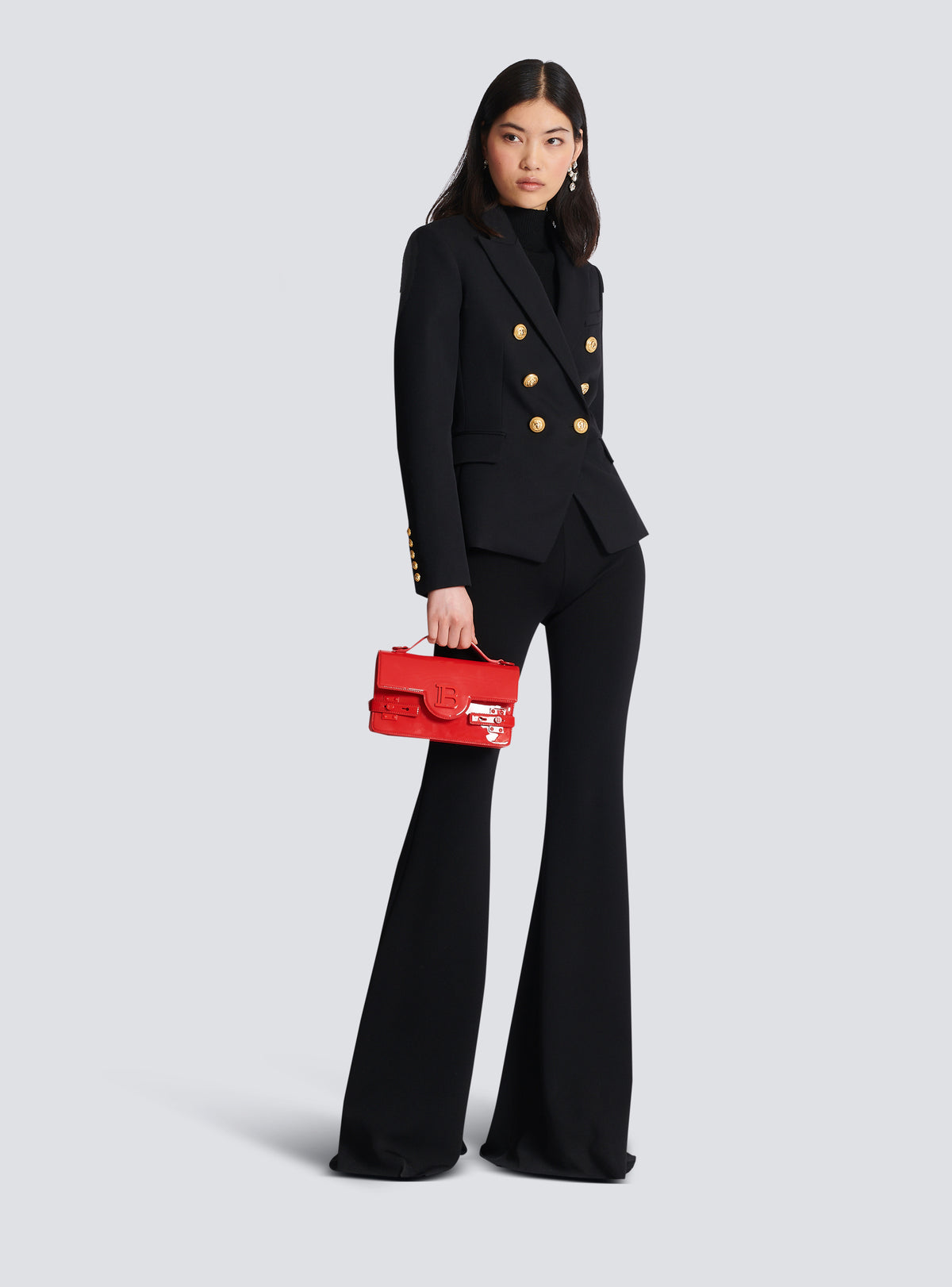 Veste 6 boutons en grain de poudre - Noir