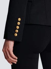 Veste 6 boutons en grain de poudre - Noir
