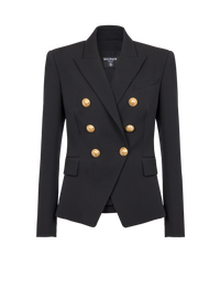 Veste 6 boutons en grain de poudre - Noir