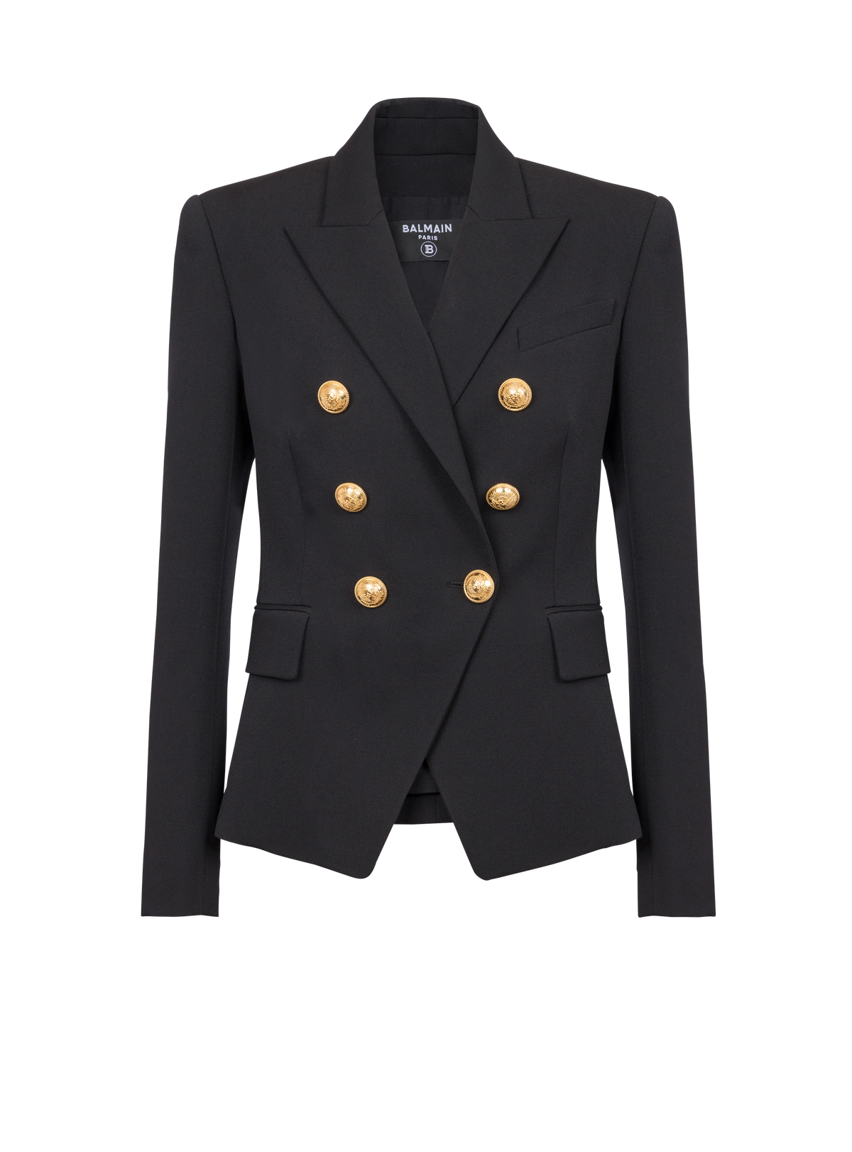 Veste 6 boutons en grain de poudre - Noir