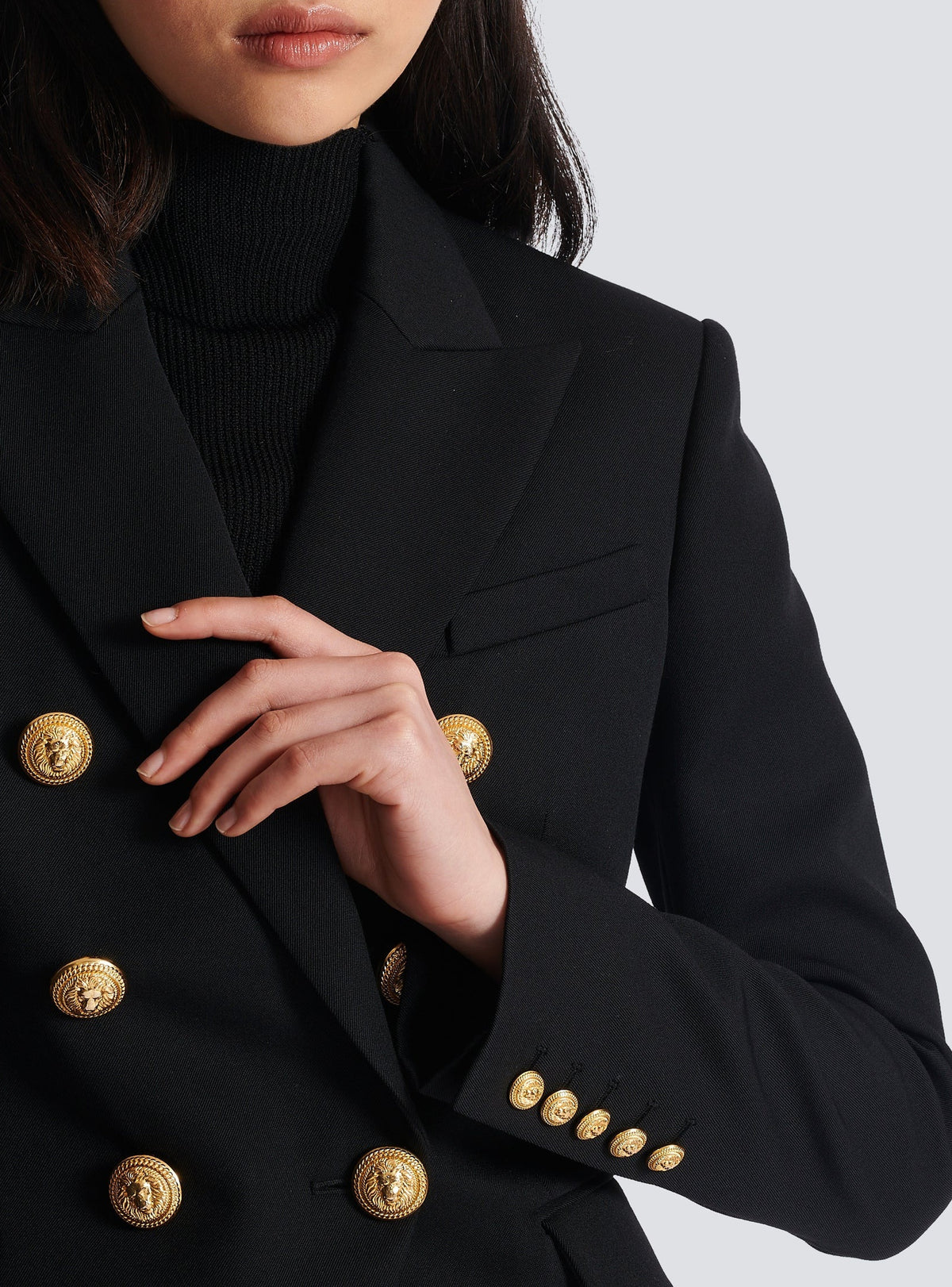 Veste 6 boutons en laine - Noir