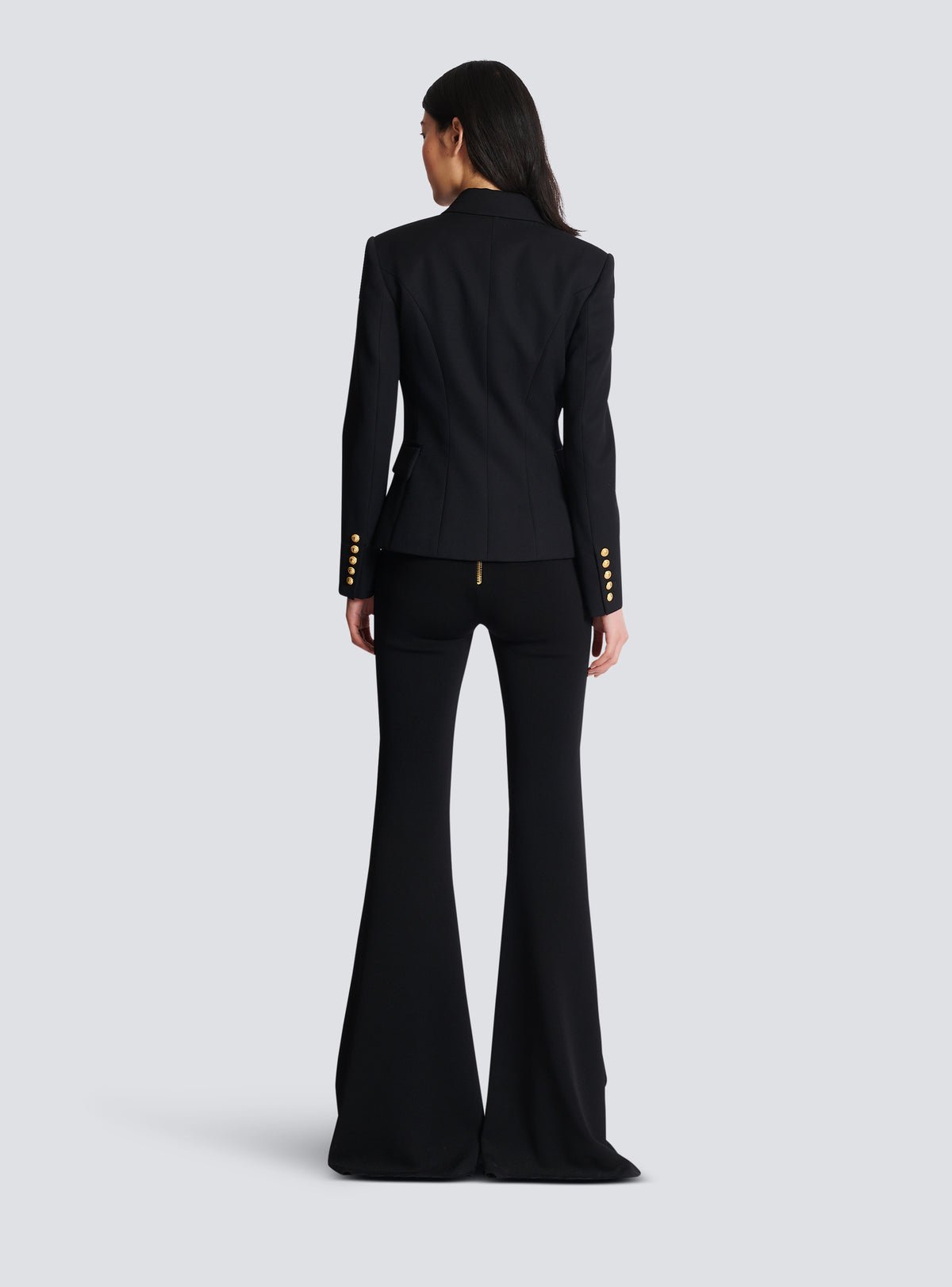 Veste 6 boutons en grain de poudre - Noir