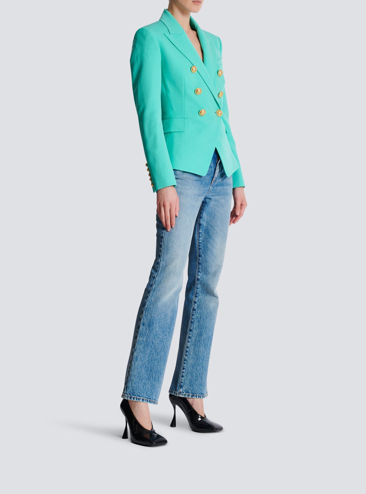 Veste 6 boutons en laine - Menthe