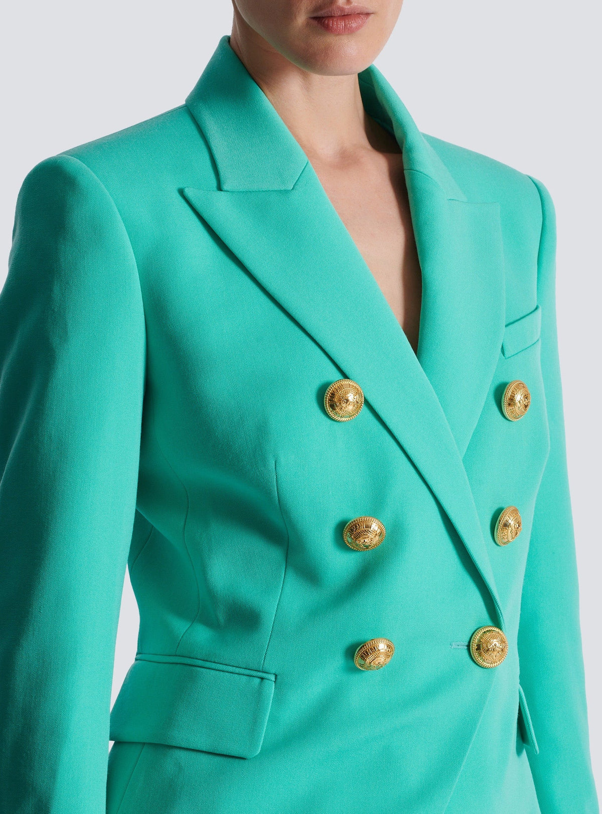 Veste 6 boutons en laine - Menthe
