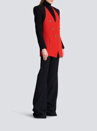 Wool trompe-l'œil jacket - Bright Red & Black