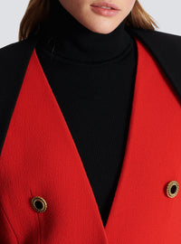 Wool trompe-l'œil jacket - Bright Red & Black