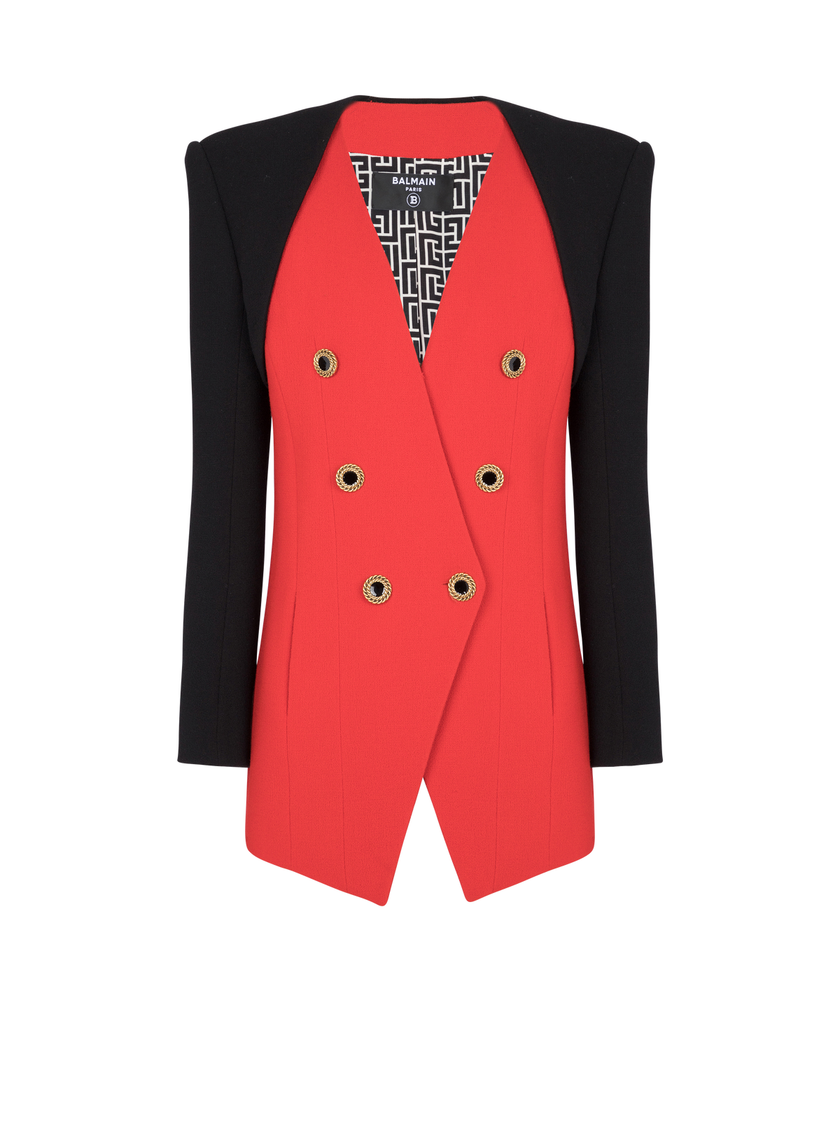 Double veste en trompe-l'oeil - Rouge Vif & Noir