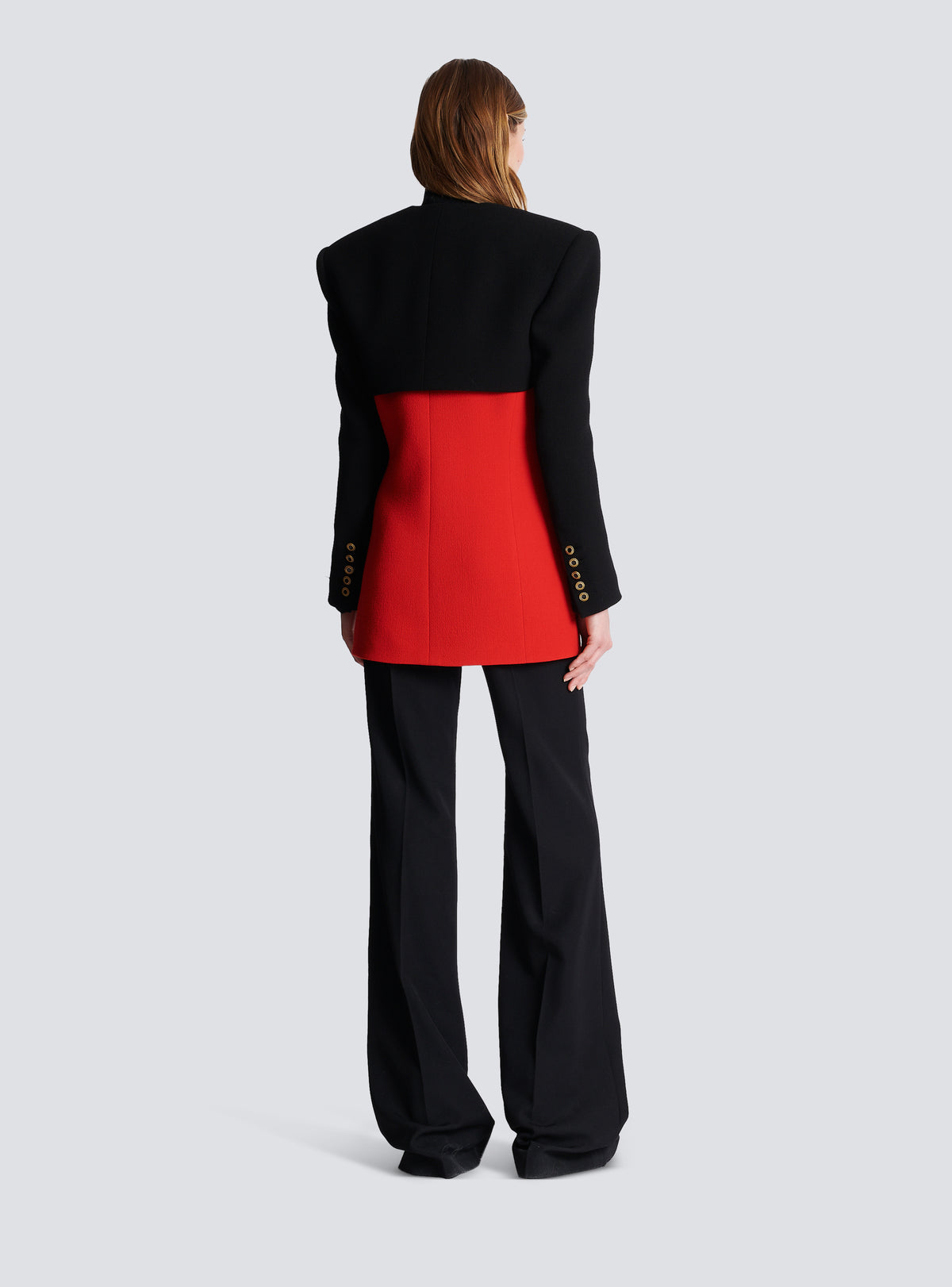 Double veste en trompe-l'oeil - Rouge Vif & Noir