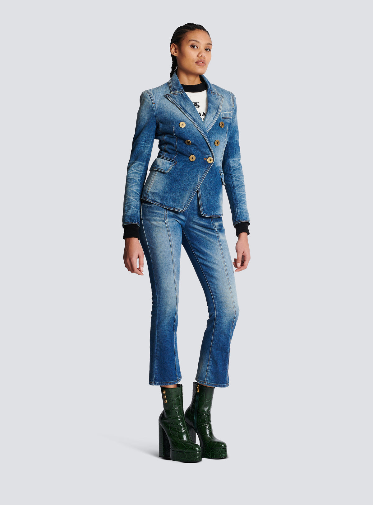 Veste 6 boutons en denim - Bleu Jean