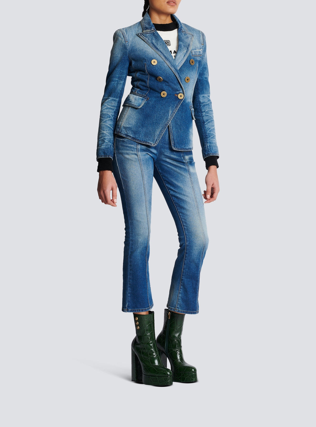 Veste 6 boutons en denim - Bleu Jean