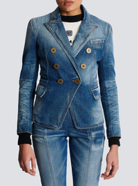 Veste 6 boutons en denim - Bleu Jean