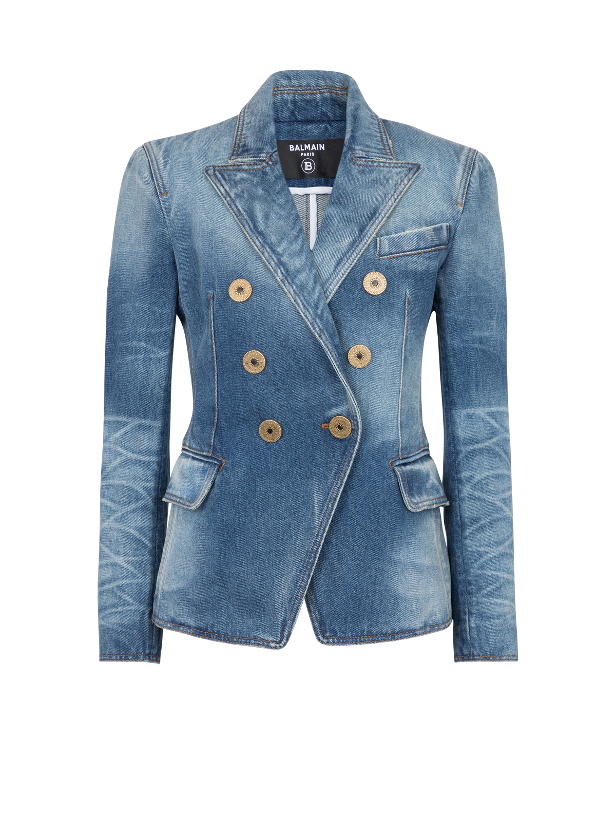 Veste 6 boutons en denim - Bleu Jean