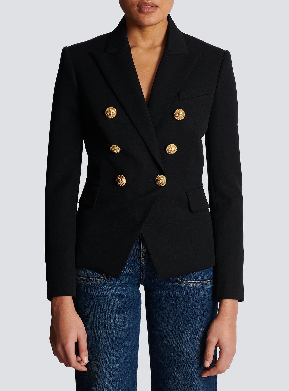 Veste 6 boutons en laine - Noir