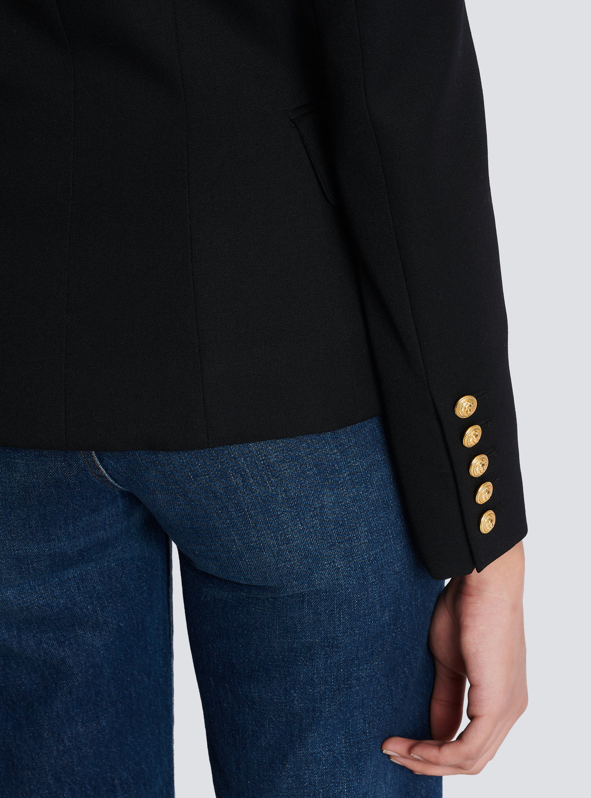Veste 6 boutons en laine - Noir