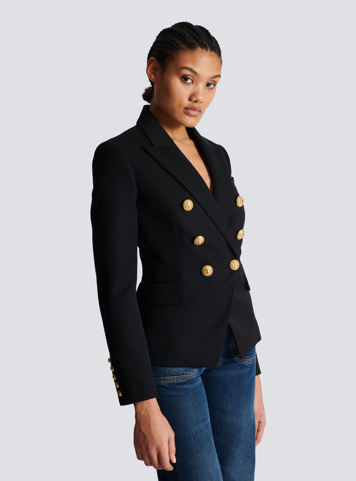 Veste 6 boutons en laine - Noir