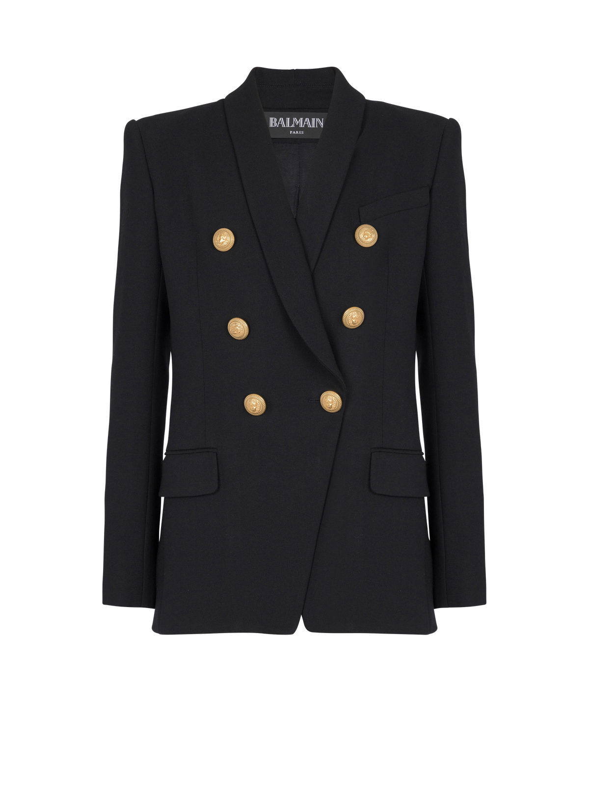 Veste 6 boutons en laine - Noir