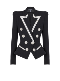 Veste brodée 8 boutons - Noir & Argent