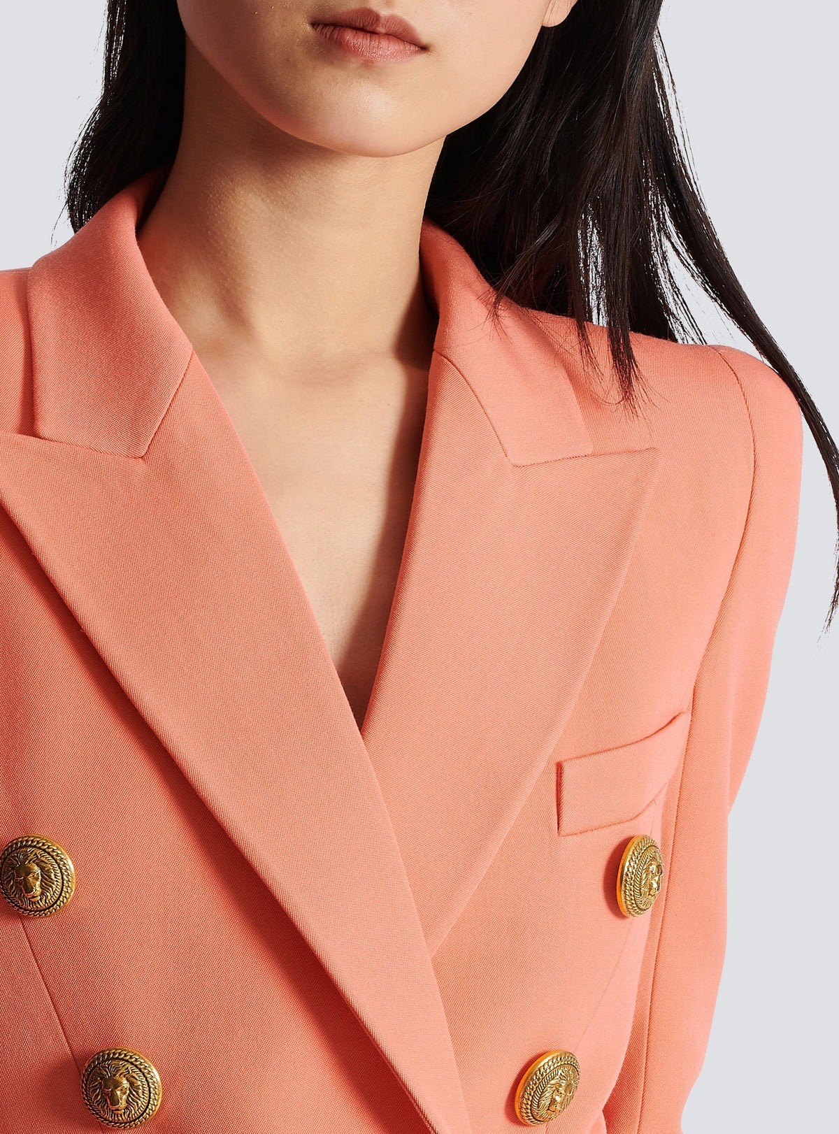 Fitted wool jacket - Salmon