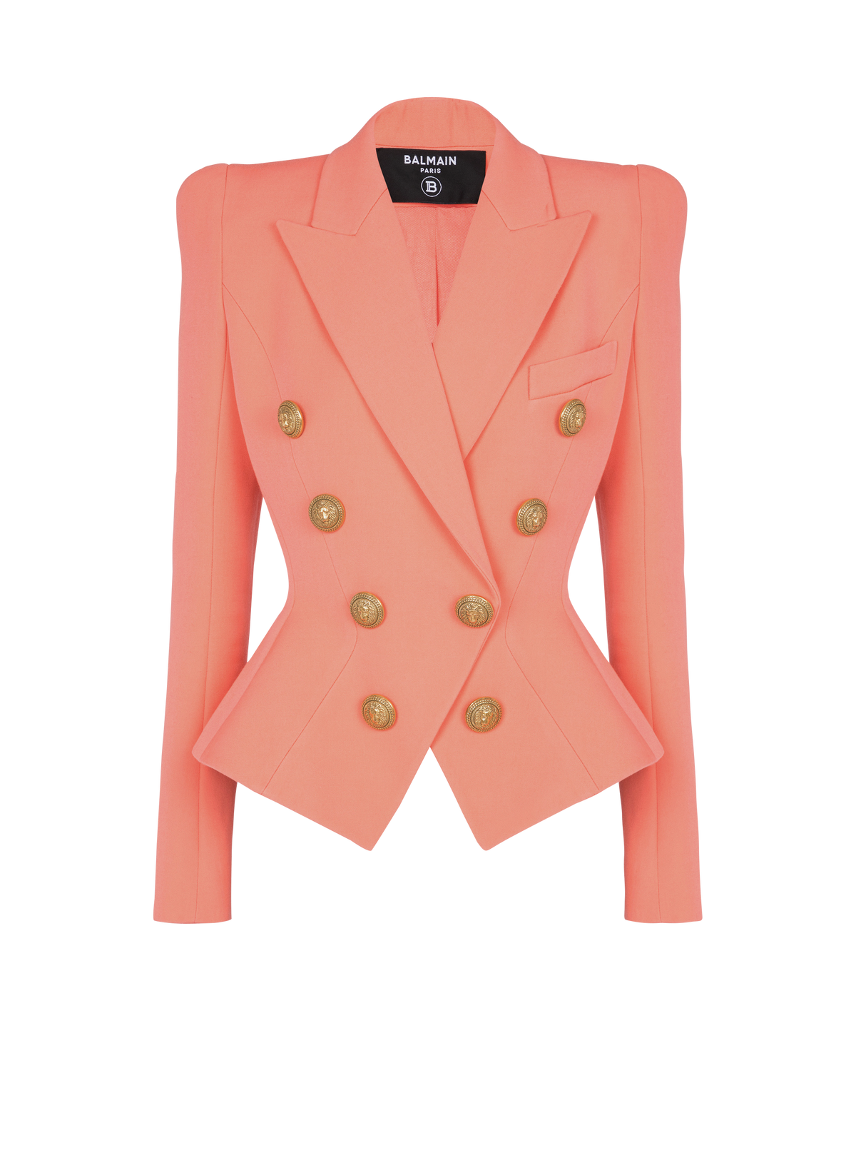Veste ceintrée 8 boutons - Saumon
