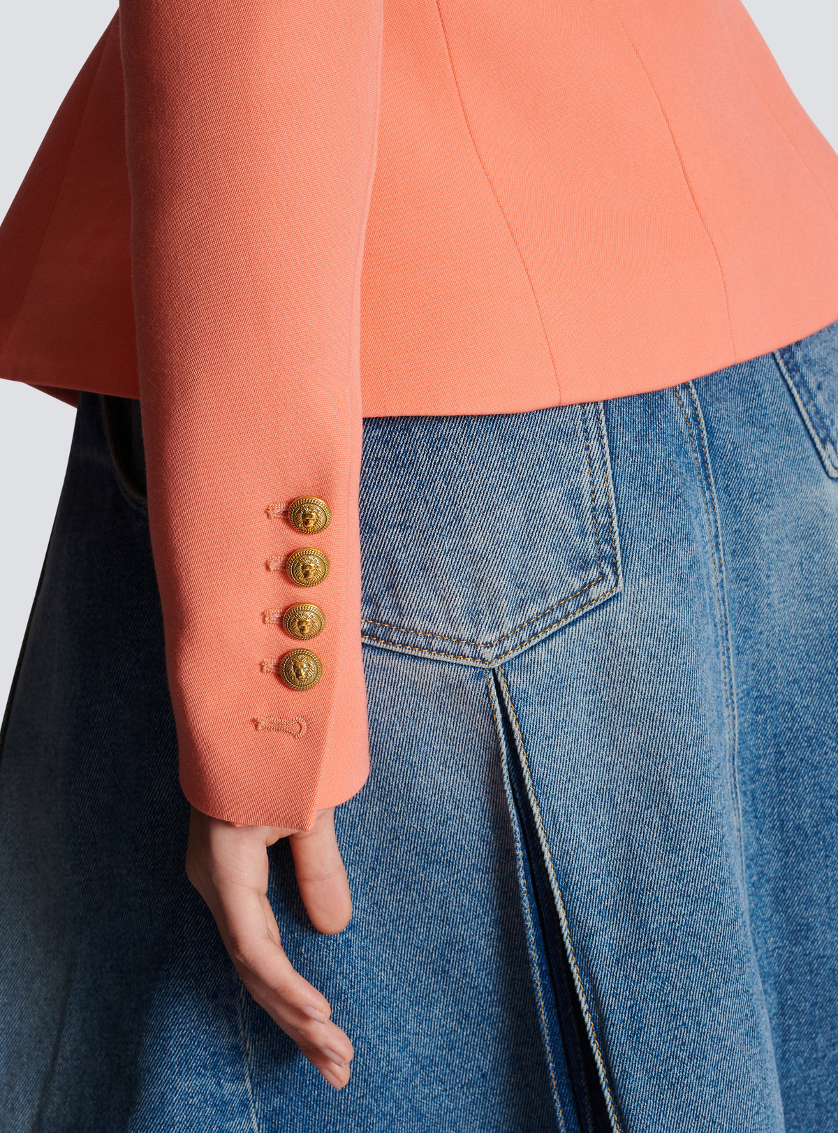 Veste ceintrée 8 boutons - Saumon