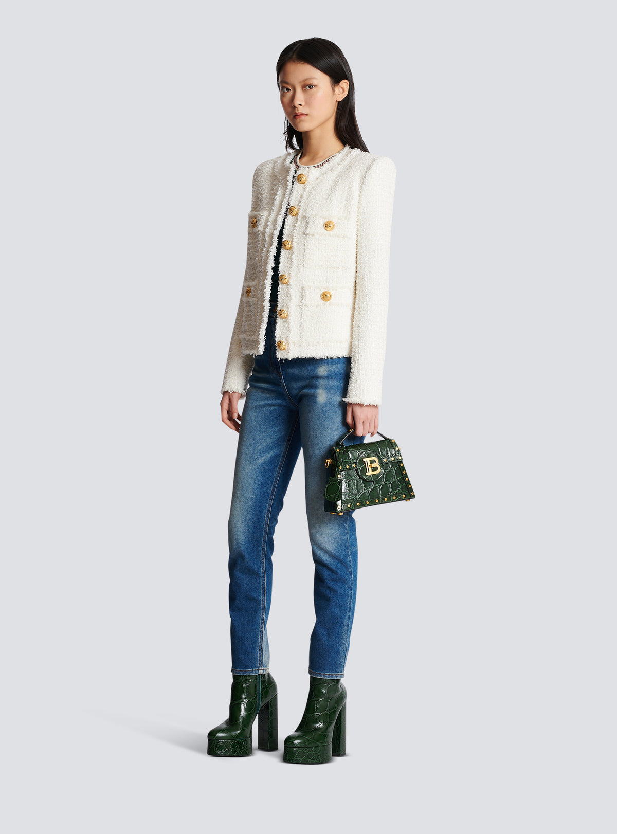 Veste en tweed - Blanc