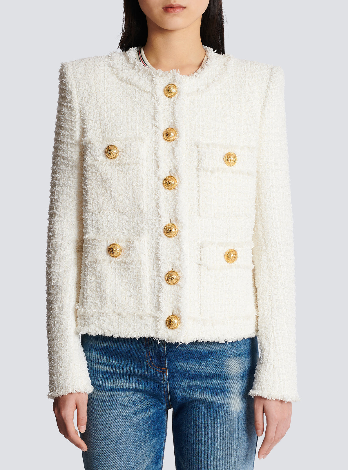 Veste en tweed - Blanc