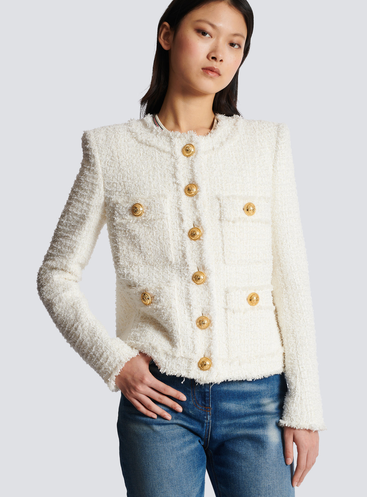 Veste en tweed - Blanc