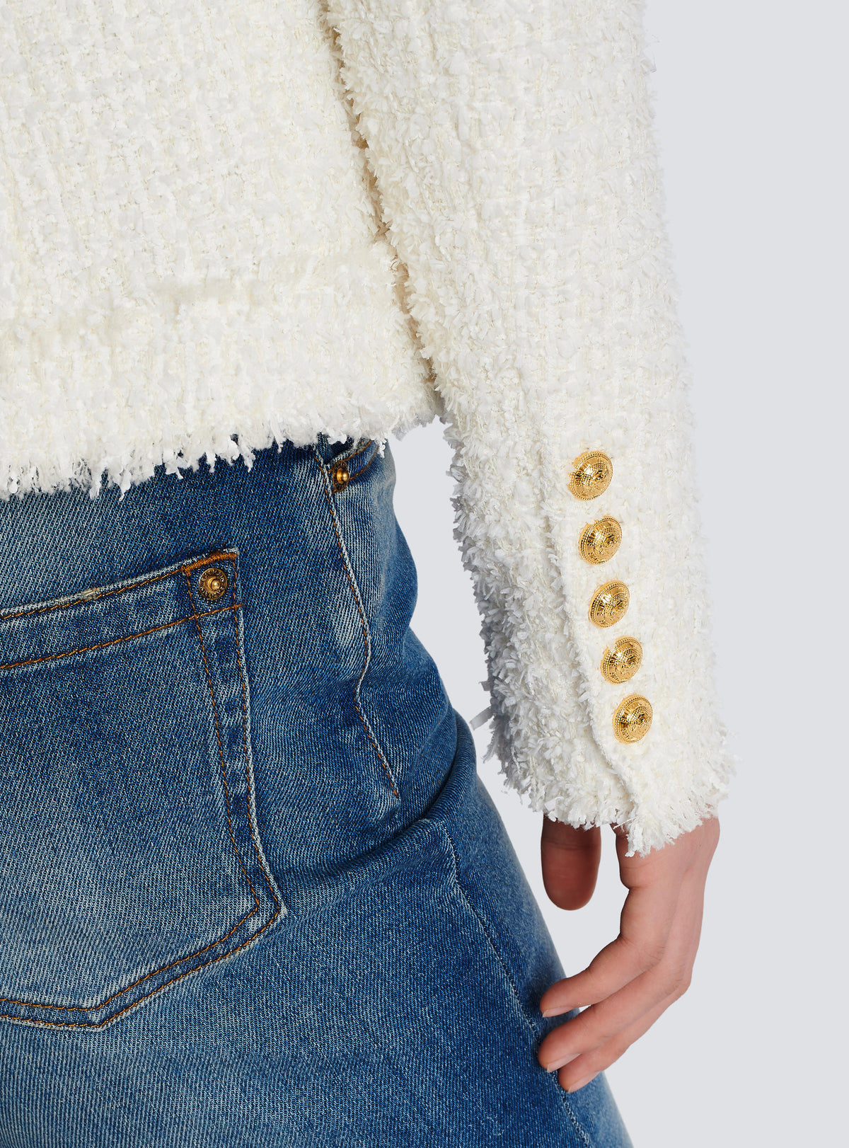 Veste en tweed - Blanc