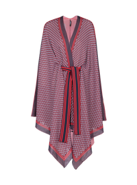 Poncho à carreaux à monogramme en maille - Multicolore