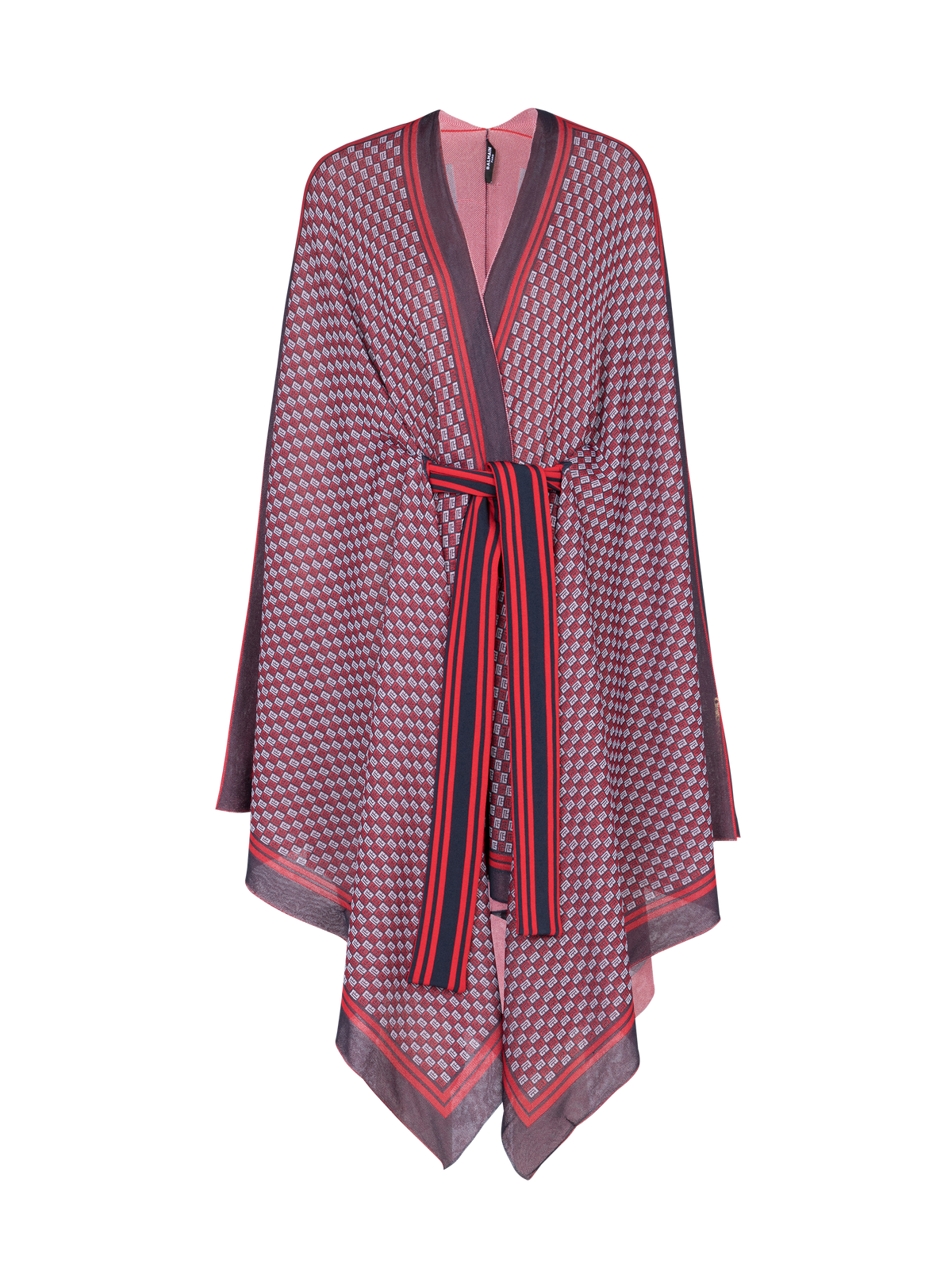 Poncho à carreaux à monogramme en maille - Multicolore