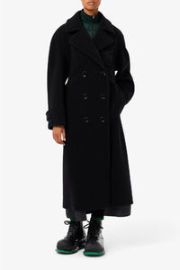 Belted wool coat - Black