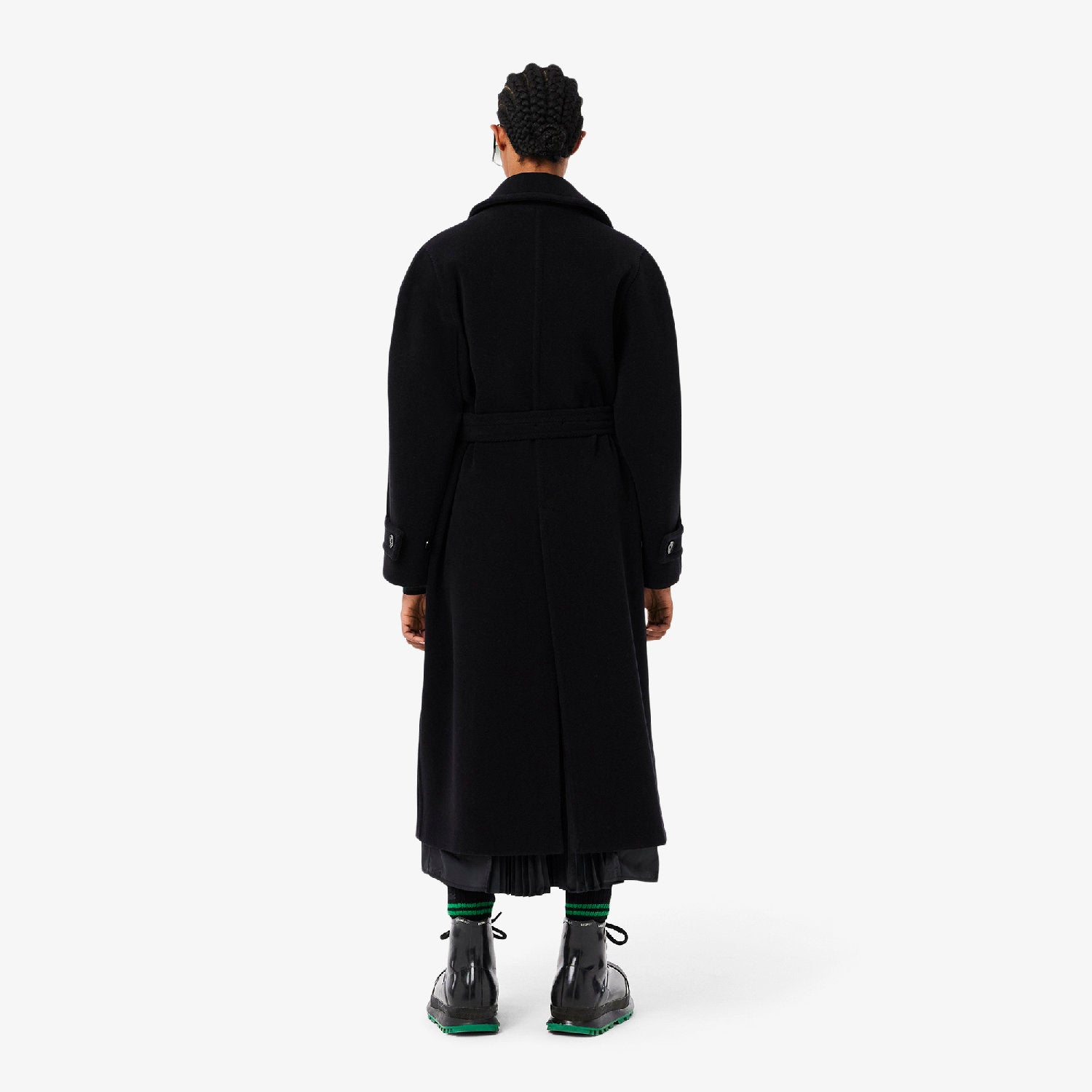 Belted wool coat - Black