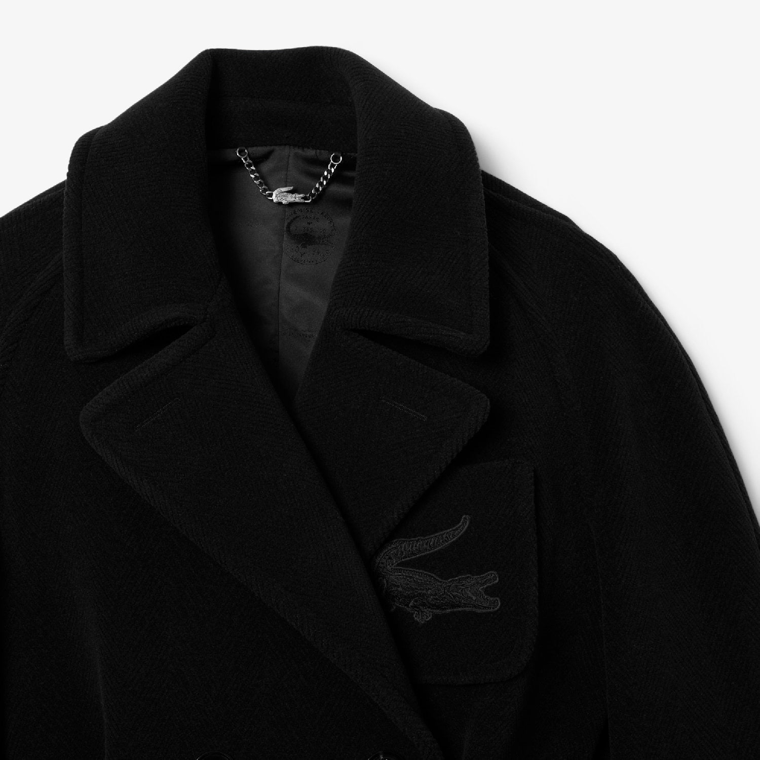 Belted wool coat - Black