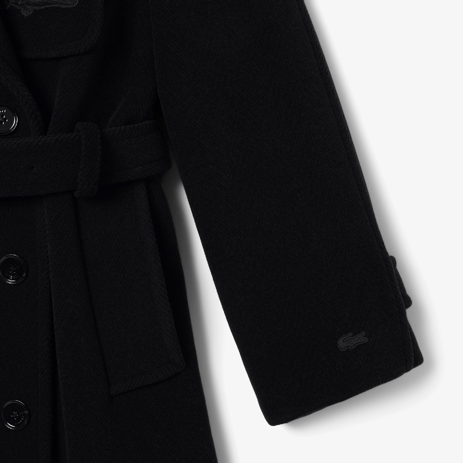 Belted wool coat - Black
