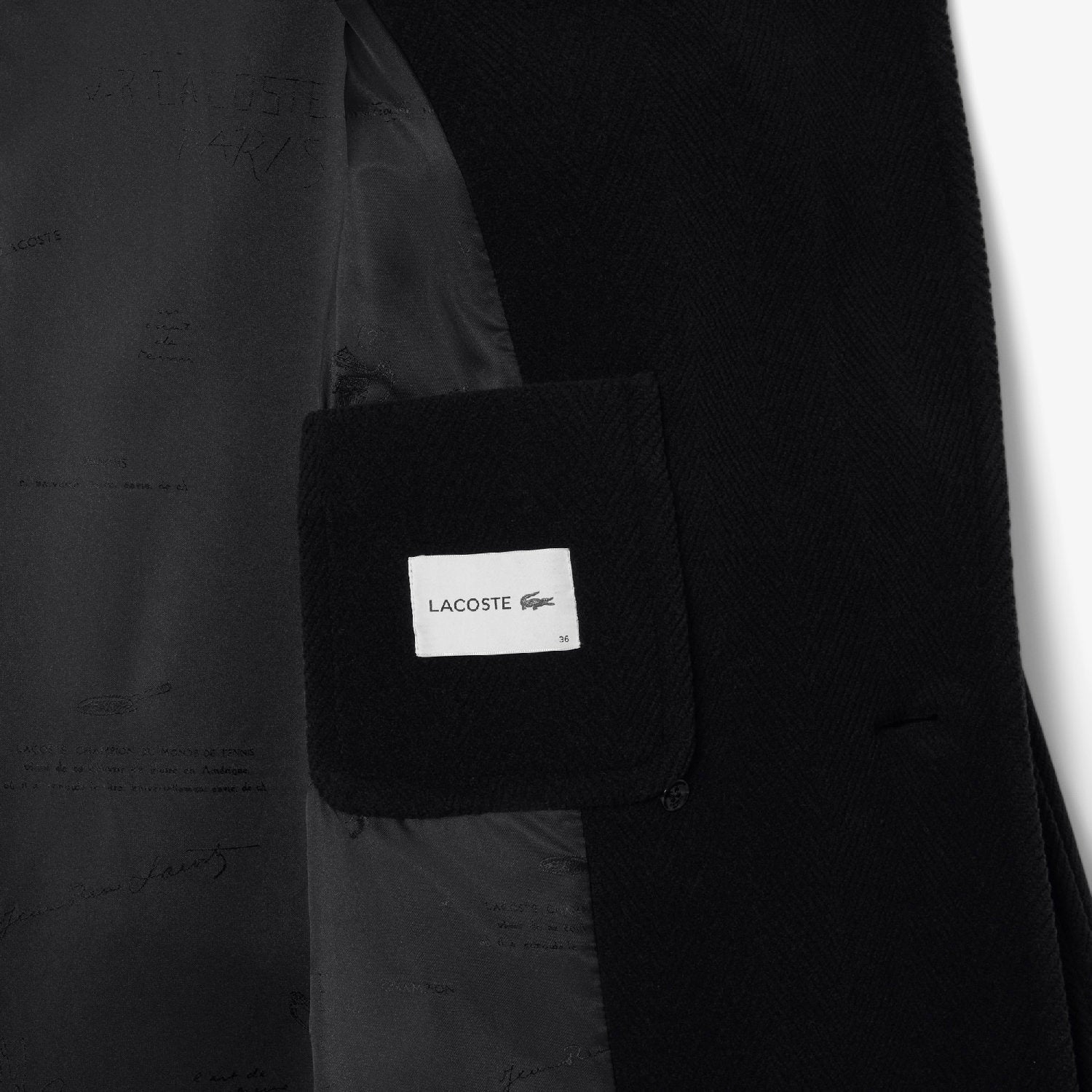Belted wool coat - Black