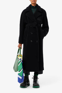 Belted wool coat - Black
