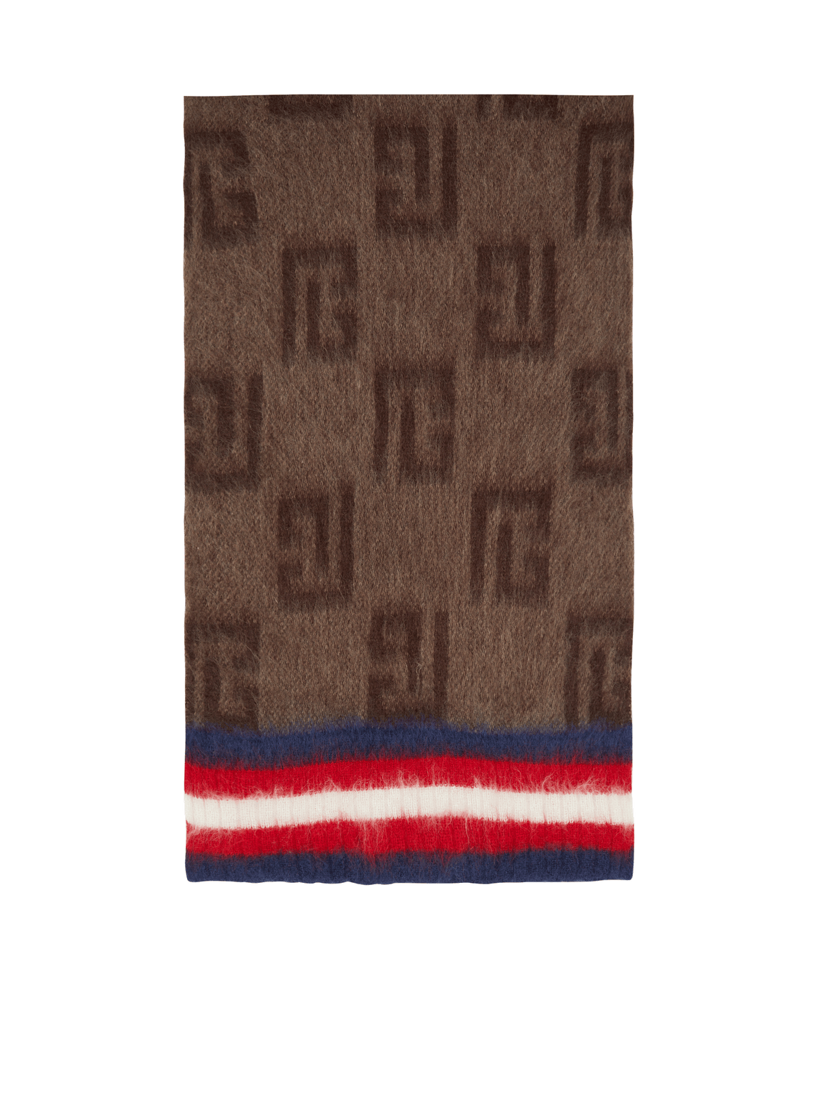 Écharpe en mohair brossé monogramme - Marron & Marron Foncé