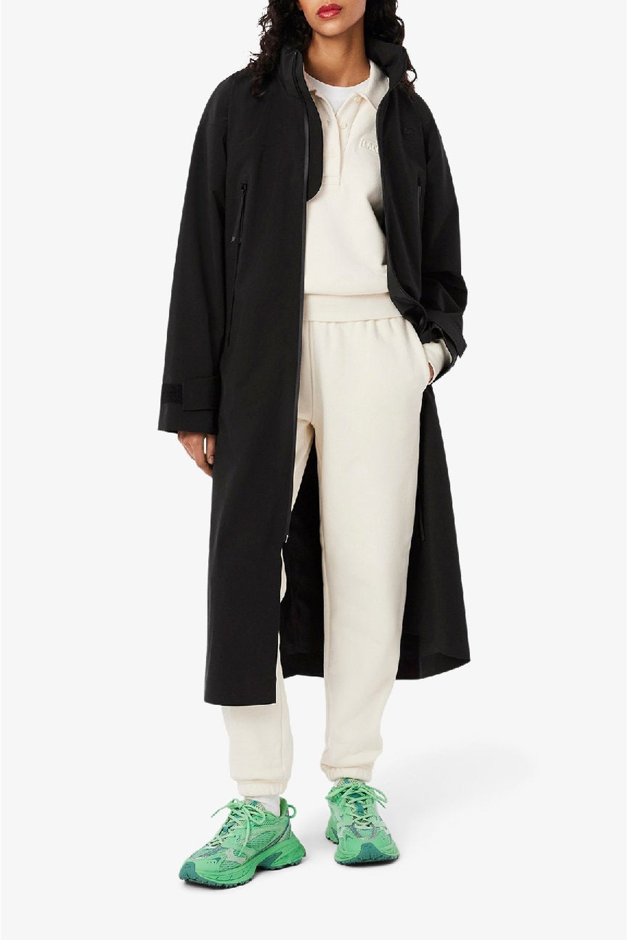 Parka longue à capuche imperméable - Noir