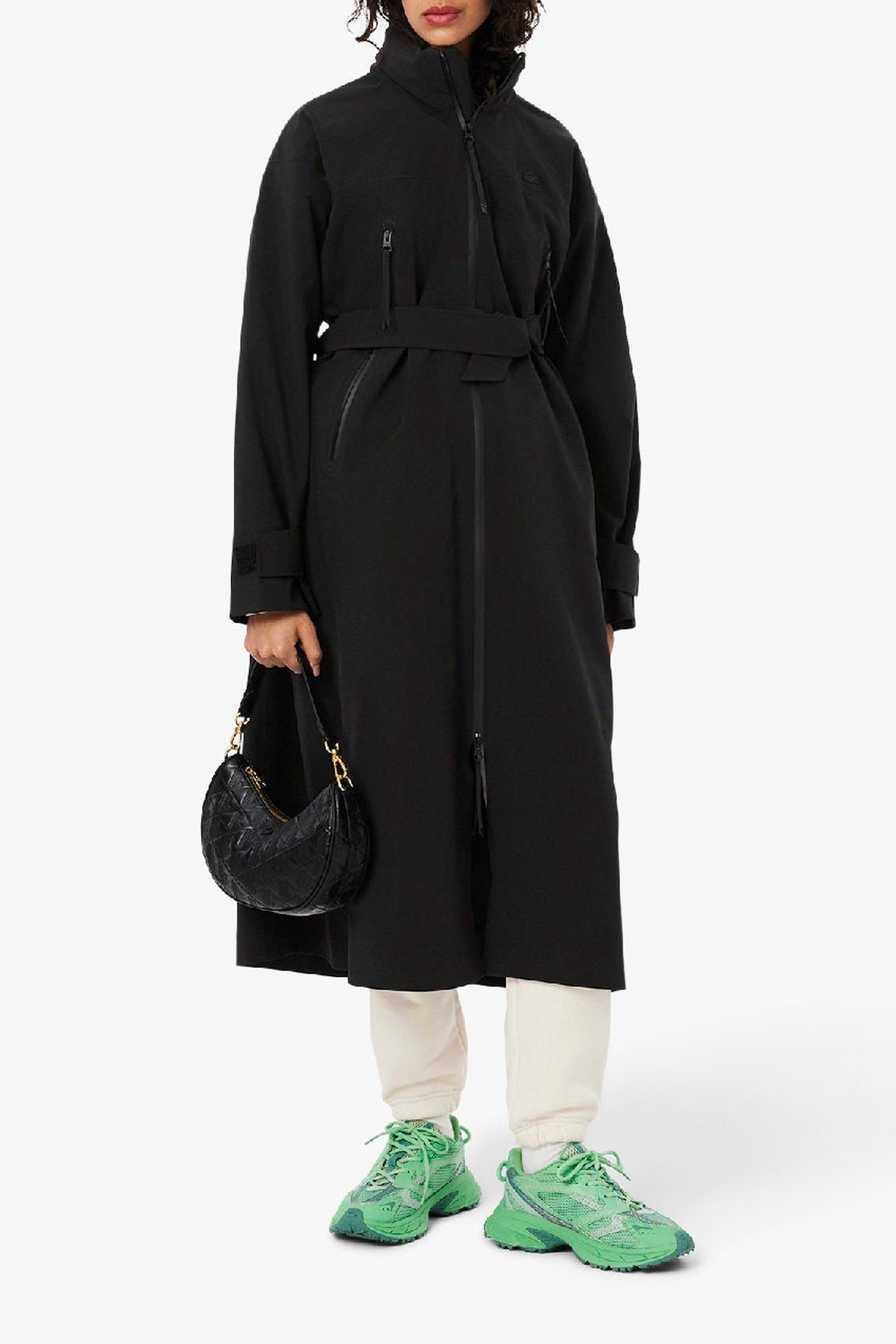 Long waterproof hooded parka - Black
