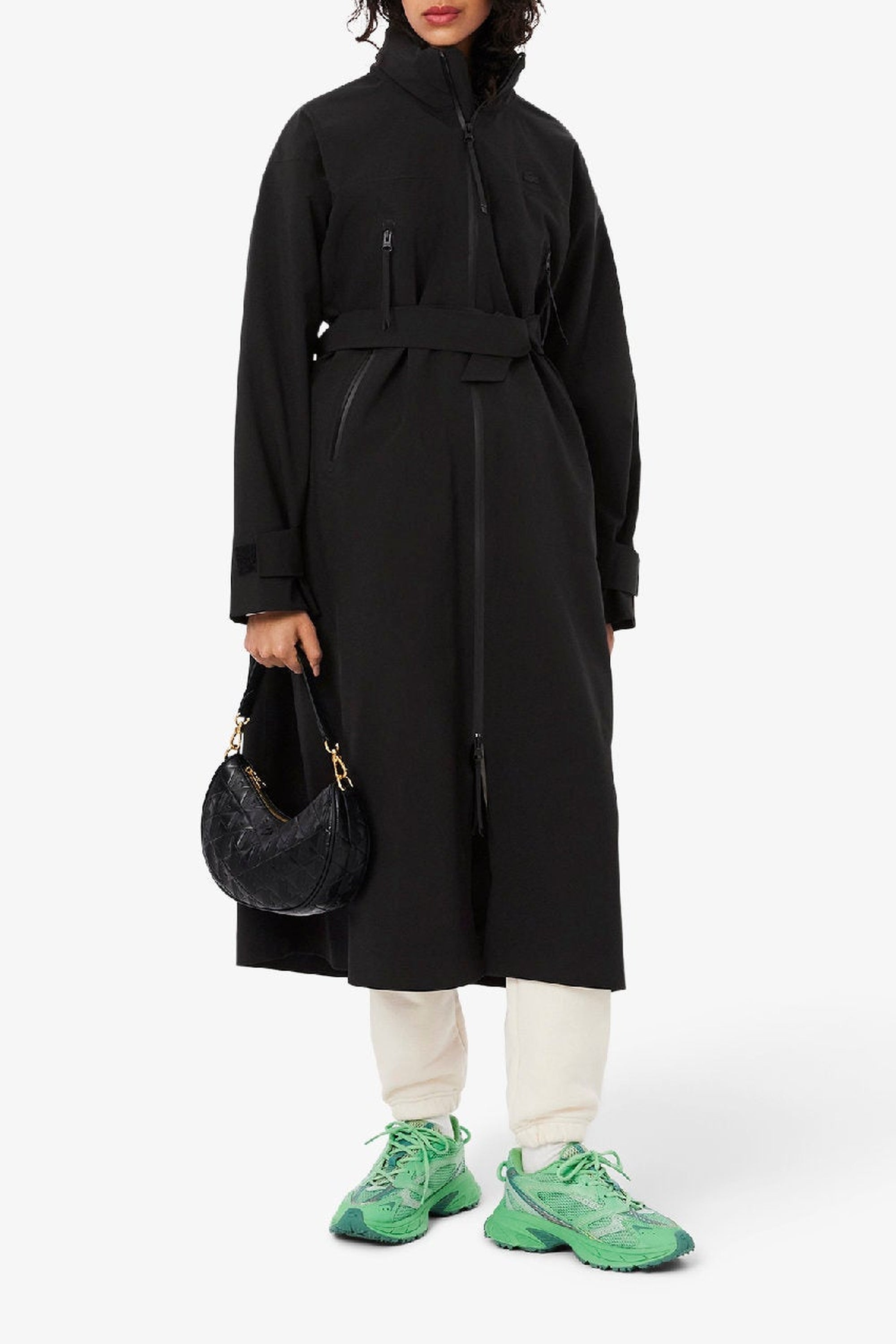 Parka longue à capuche imperméable - Noir
