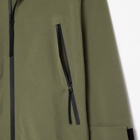 Parka longue à capuche imperméable - Kaki