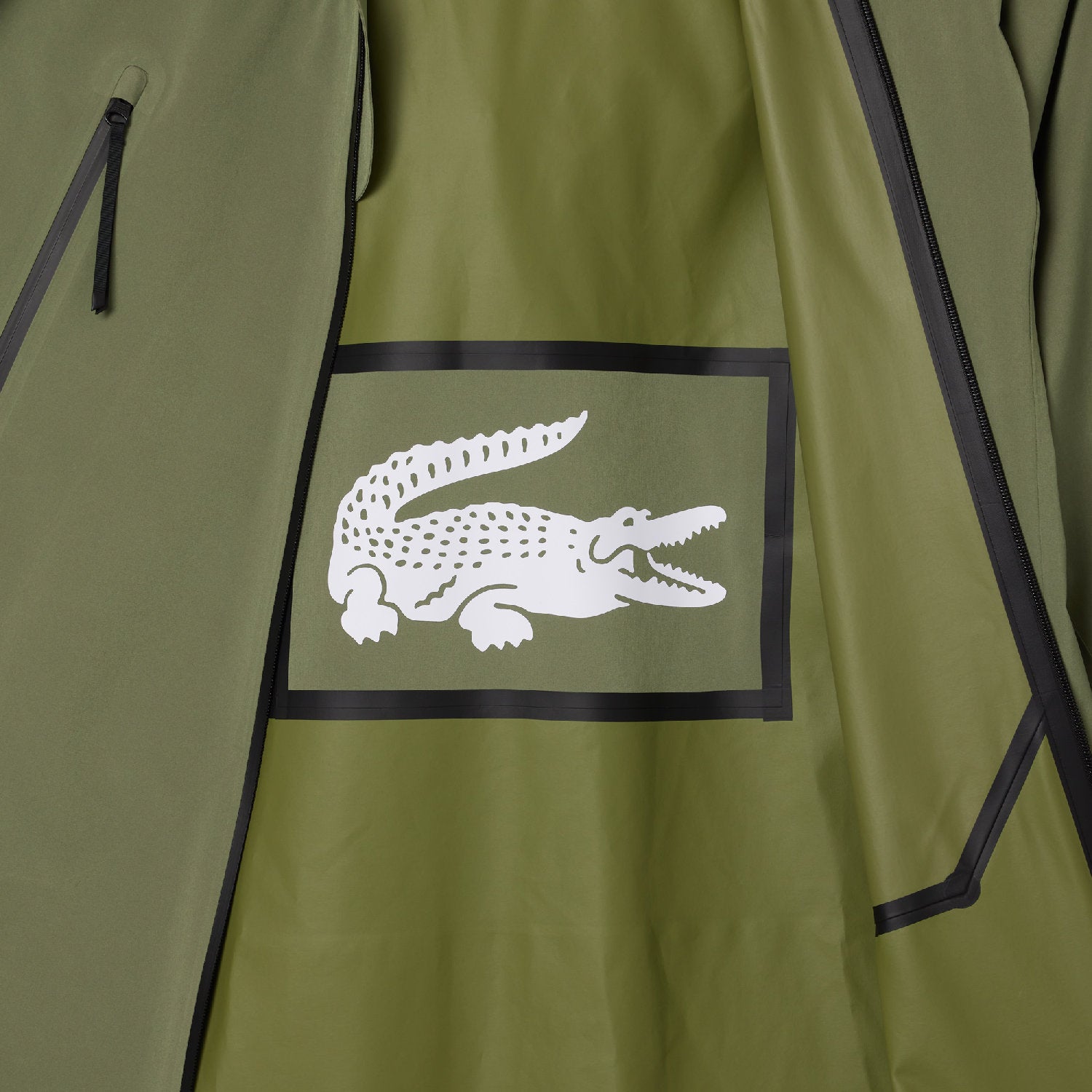 Parka longue à capuche imperméable - Kaki