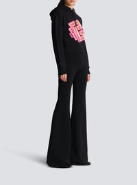 Cropped sweatshirt with neon print - Black