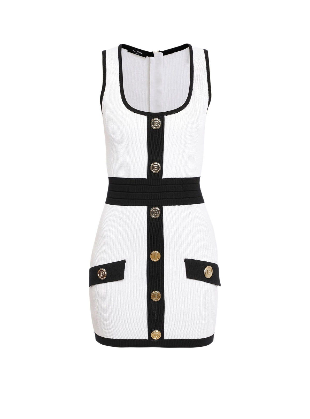 Short knit dress - White & Black