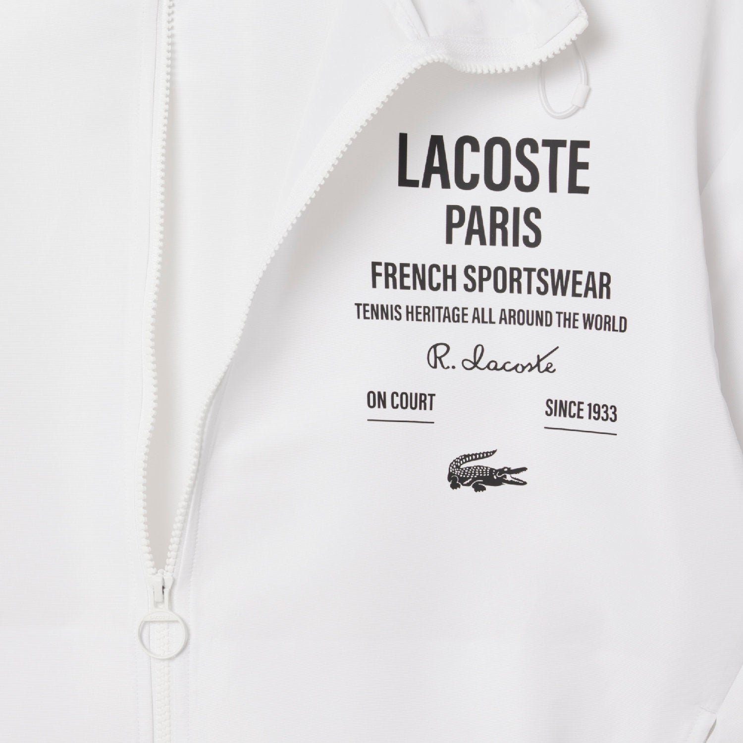 Veste courte oversize zippée à capuche - Blanc
