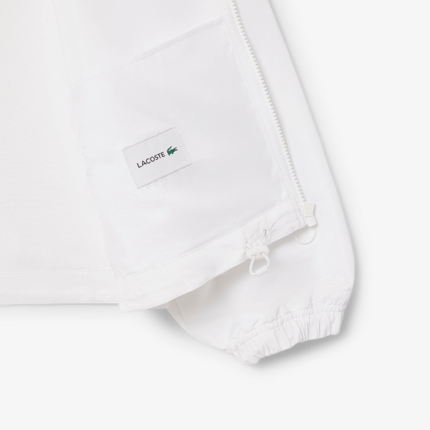 Veste courte oversize zippée à capuche - Blanc